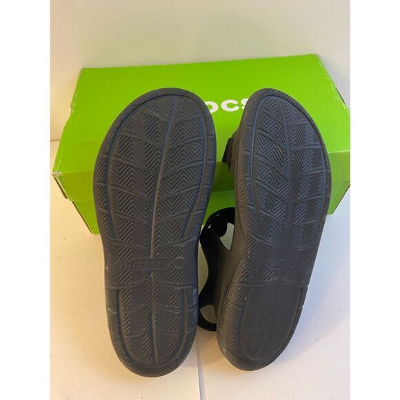Mens crocs black strappy hiking‎ walking sandals size 8 main image 4